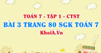 Bài 3 trang 80 SGK Toán 7 tập 1 Chân trời sáng tạo